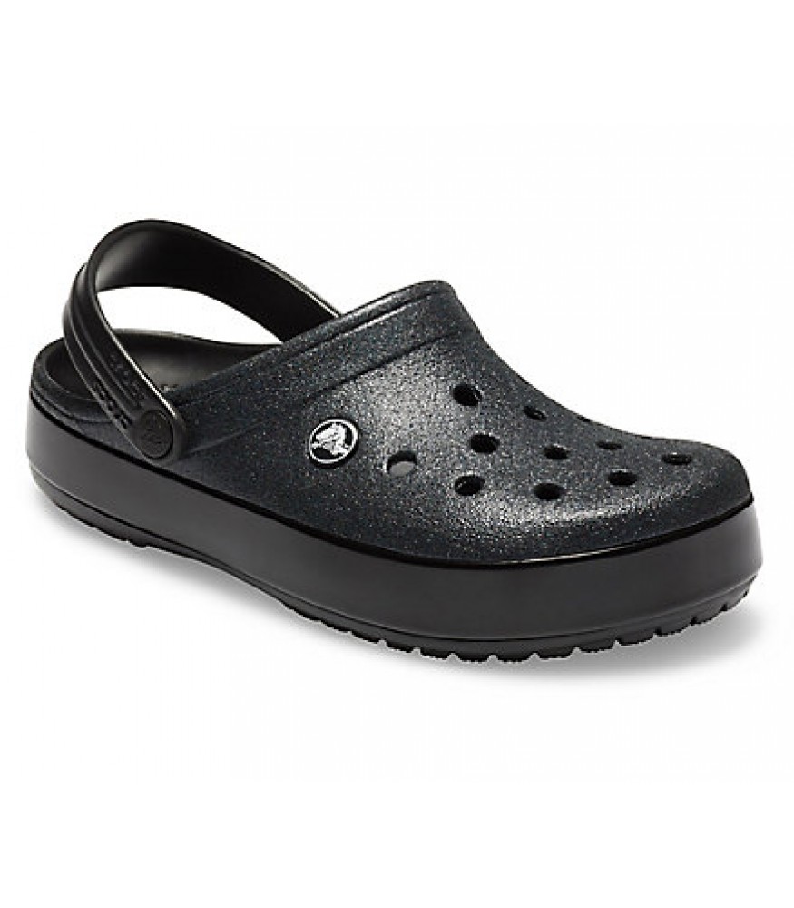 black glitter crocs journeys